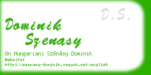 dominik szenasy business card