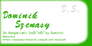 dominik szenasy business card